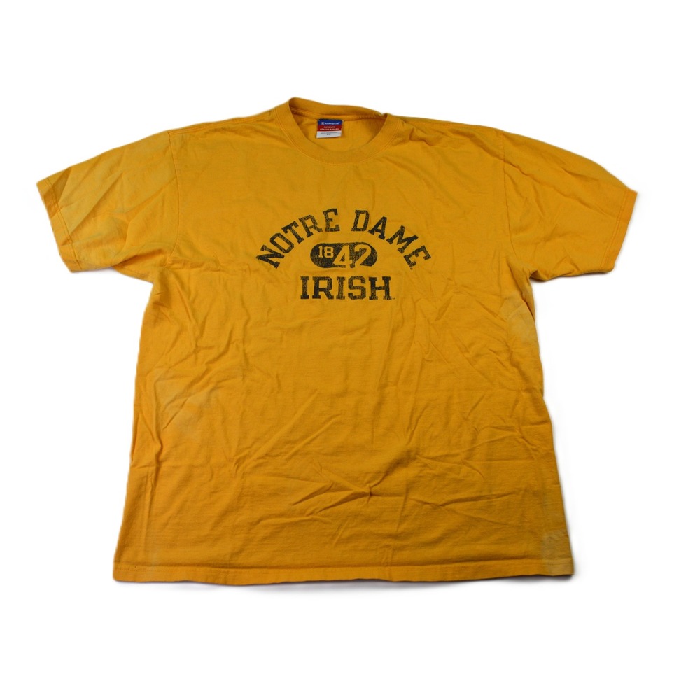 Vintage Champion Notre Dame Irish T-Shirt Gold XL Authentic Athletic Apparel